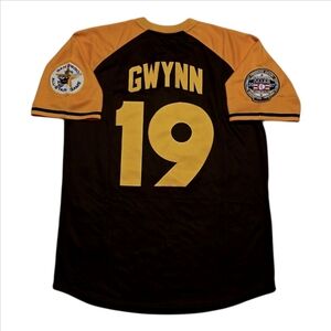 Tony Gwynn Jersey San Diego Padres  Throwback Stitched NEW With 2007 HOF Patch